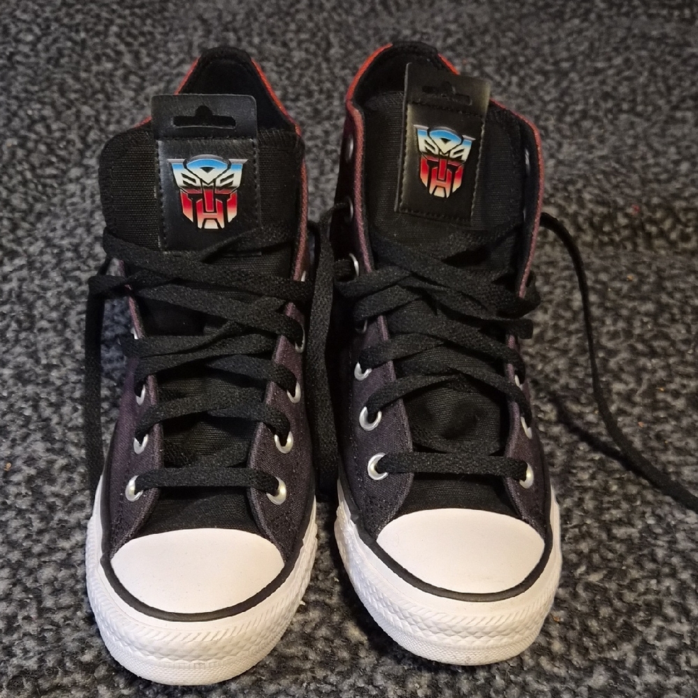 Special Edition Transformers Converse Black and White High-Top Sneakers